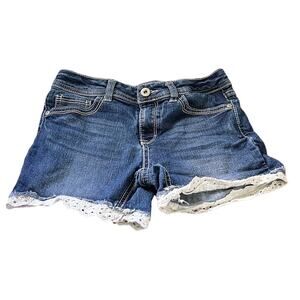 5 for $20 Faded Glory Blue White Crochet Trim Shorts